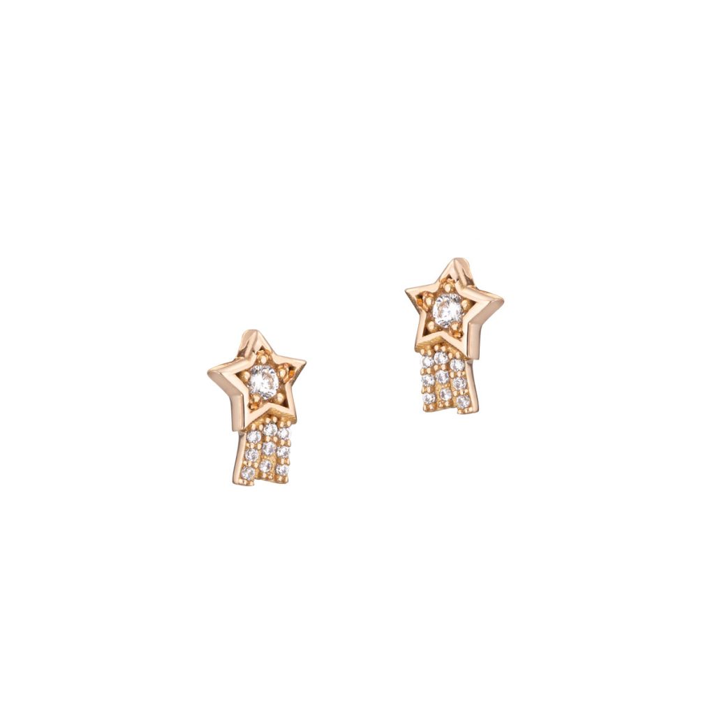 گوشواره طلا طرح ستاره دنباله دار کد JIT619e