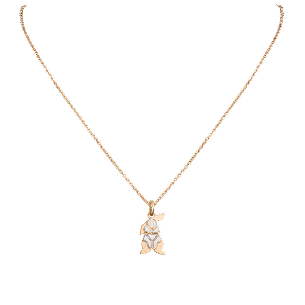 zoc785n-main آویز طلا طرح خرگوش میناکاری - Image 1