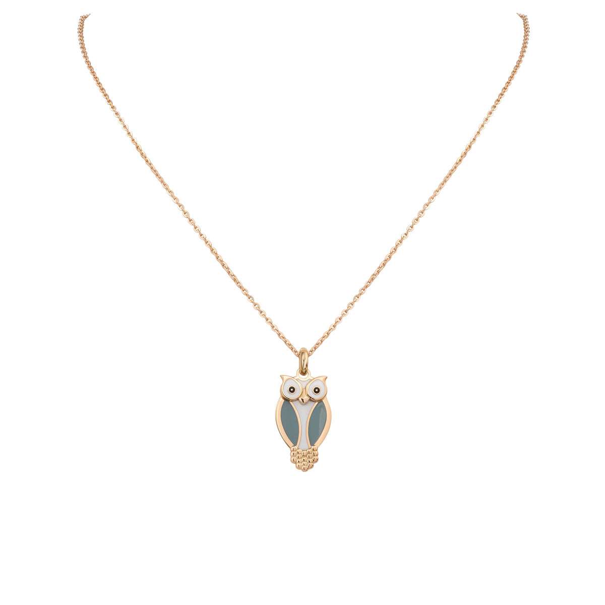 zoc782n-main آویز طلا طرح جغد میناکاری - Image 1